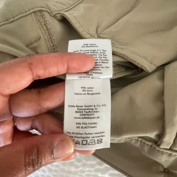 Eddie Bauer Travex Men's Tan Khaki Back Zipper Pockets Pant Shorts Size 38 - Picture 6 of 9